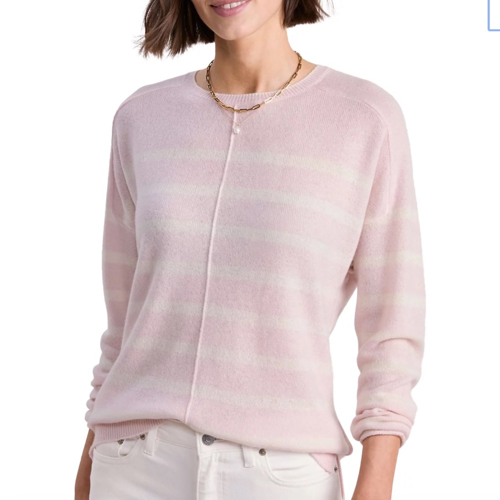Vineyard Vines Cashmere Crew Sweater NWT Pink/Cream Size S